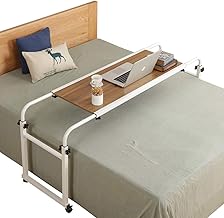 Overbed Desk Laptop Cart Laptop Desk with Wheels Over Bed Desk Adjustable Overbed Table with Wheels King Queen Bed Table Bed Table on Wheels Overbed Laptop Table(Ancient Oak)
