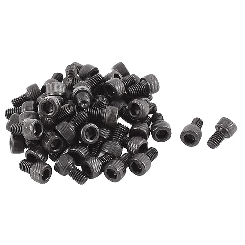 IIVVERR Tornillo hexagonal de acero aleado M6 x 0.394 in Tornillos de máquina negro 50 piezas (M6 x 0.394 in Acero de aleación Tornillo hexagonal