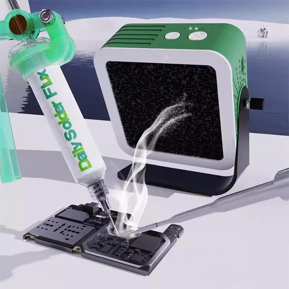 Aiolos Ventilateur Extracteur de Fumée avec Fonction de Refroidissement et Éclairage pour la Réparation de Soudure sur Carte Mère de Téléphone Portable