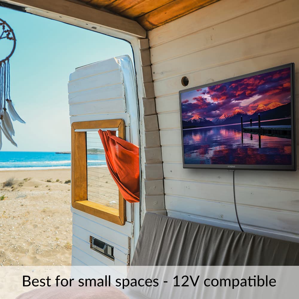 Strong HD TV 24 Inch SRT24HE4023 | portatile con alimentazione 12V, cavo incluso. 2 HDMI ports (1 ARC) + USB + Mini-AV + Antenna/Sat input.