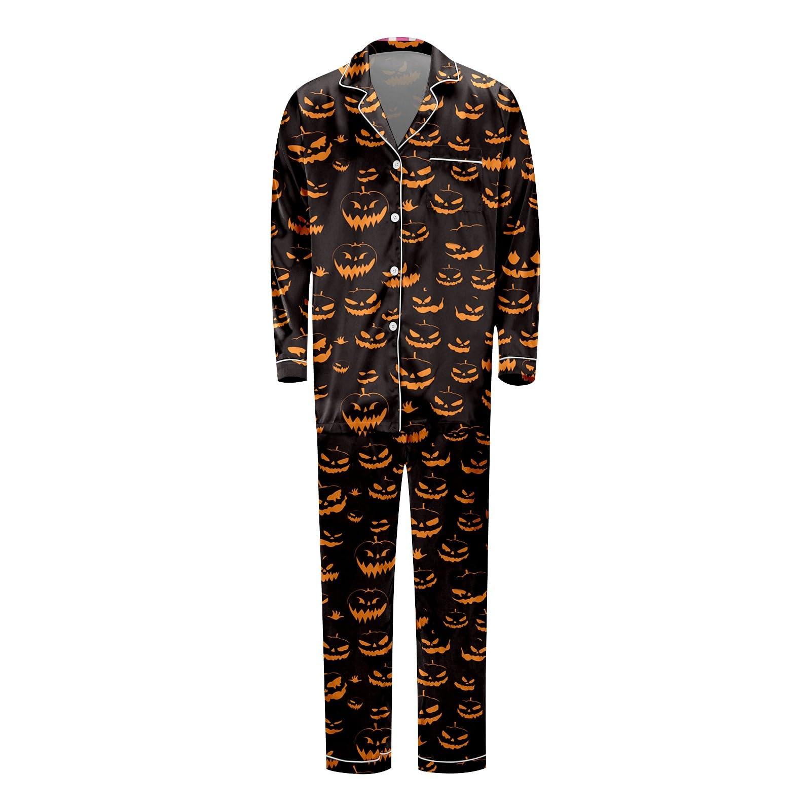 Generisch Passender Familienpyjama Halloween Papa langärmelig seidenartig Nachtwäsche Kostümparty Outfit für Fest