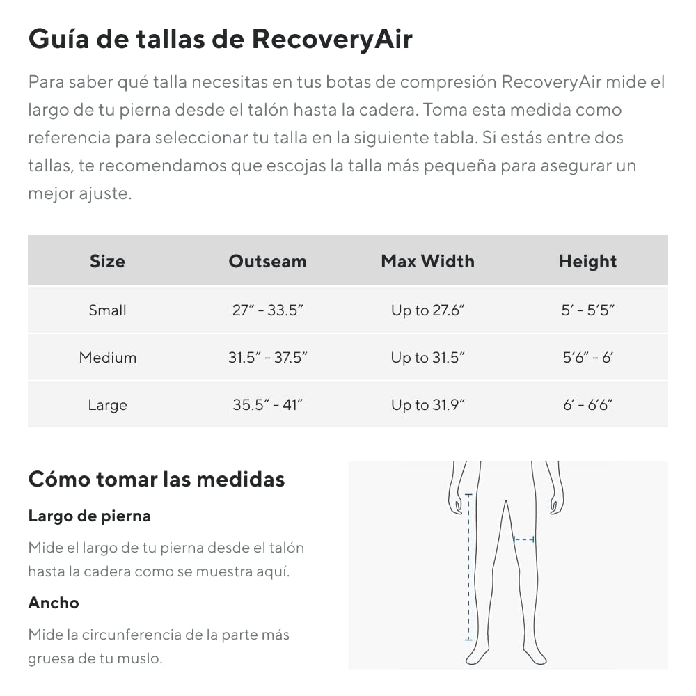 Therabody RecoveryAir JetBoots - Botas de masaje de aire por compresión secuencial de pies y piernas para la circulación y la recuperación deportiva (Large)