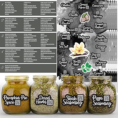 Spices Jar Labels Preprinted - 120 pcs Minimalist Spice Labels Stickers Preprinted Waterproof Including Blank and Expiration Seasoning Labels to Organize Your Spice Jars in Drawers and Cabinets Cover