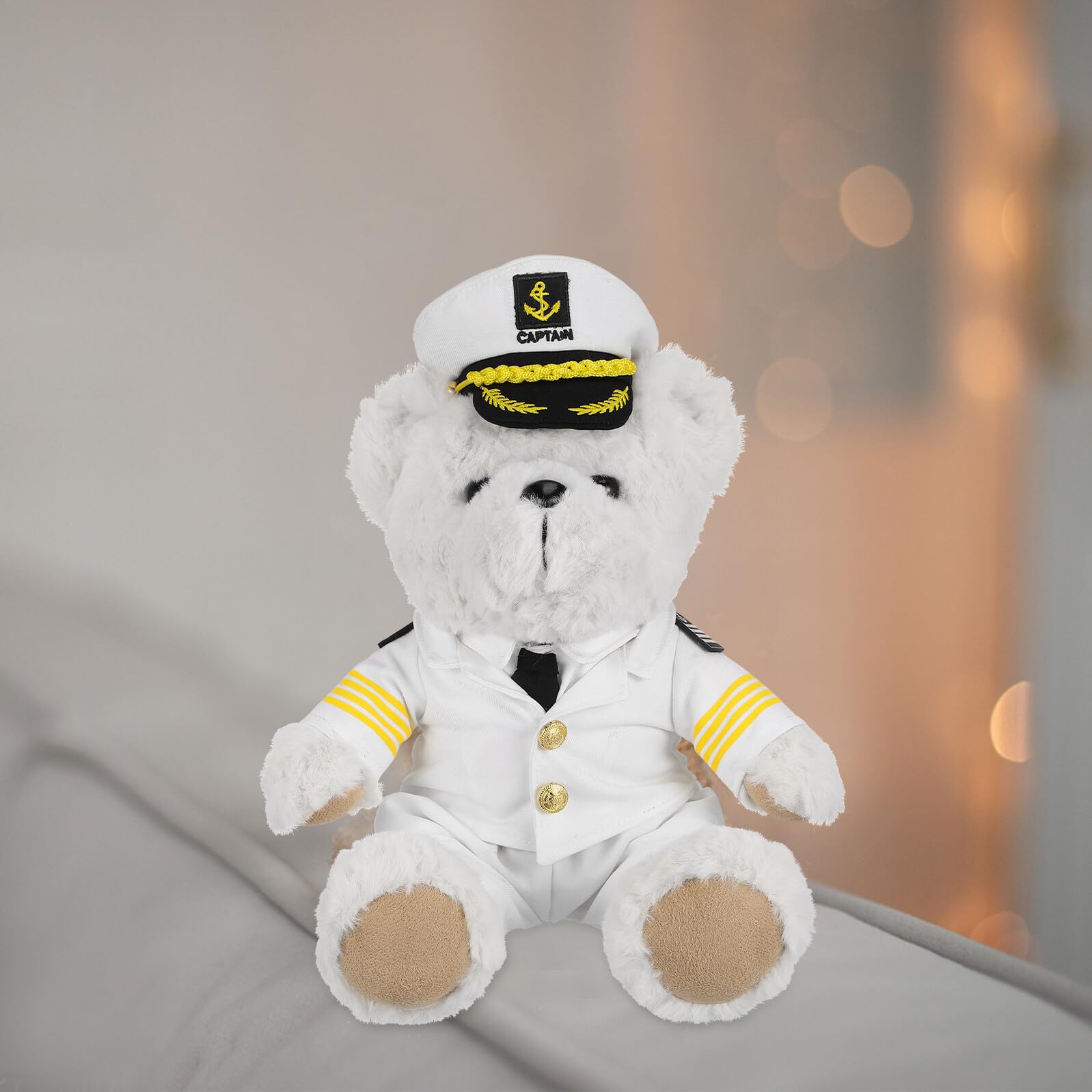 Orsetto di Peluche Morbido e Confortevole in Peluche Beige Cotone Pp, Uso Versatile per Decorazioni Festive e Feste Natalizie, Giocattolo Creativo e Unico