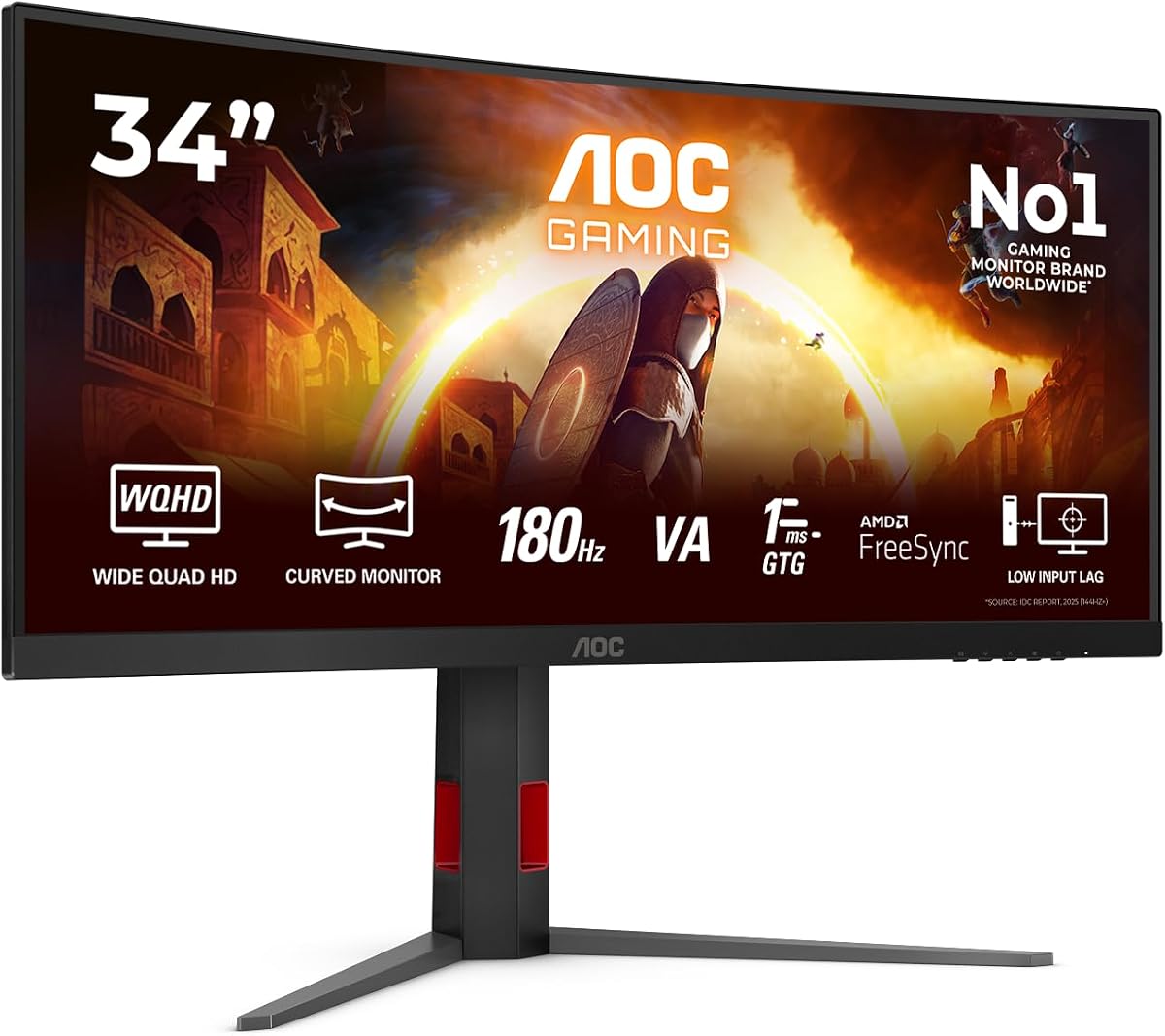 AOC CU34G4 Gaming Monitor 34 Pulgadas 180Hz Panel Fast VA