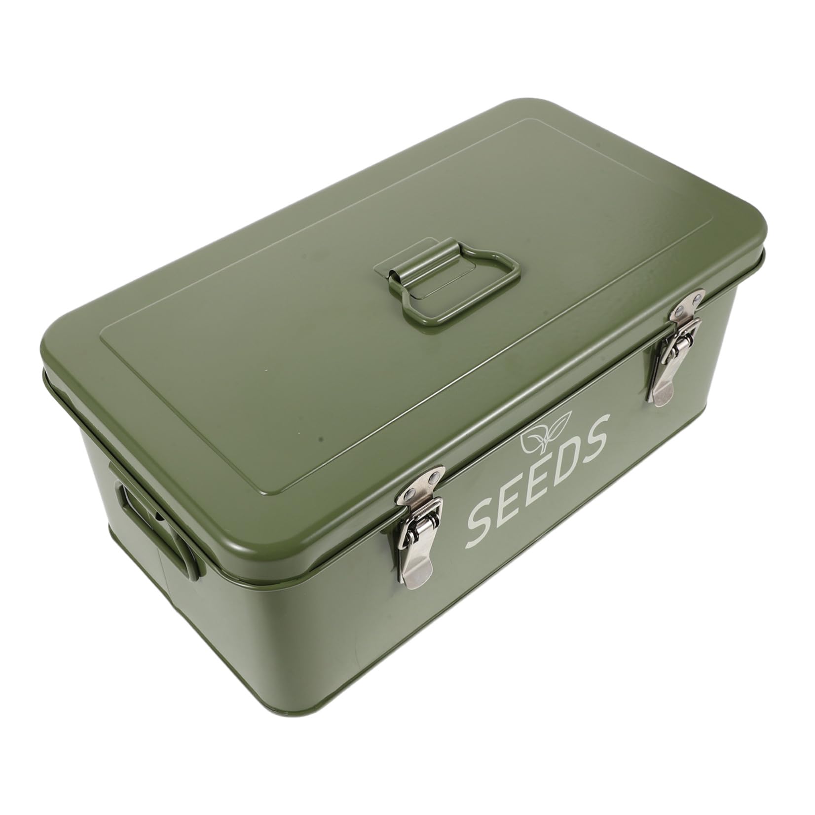 Hemobllo Saatgutaufbewahrungsbox aus Metall mit 4 Fächern und Deckel
