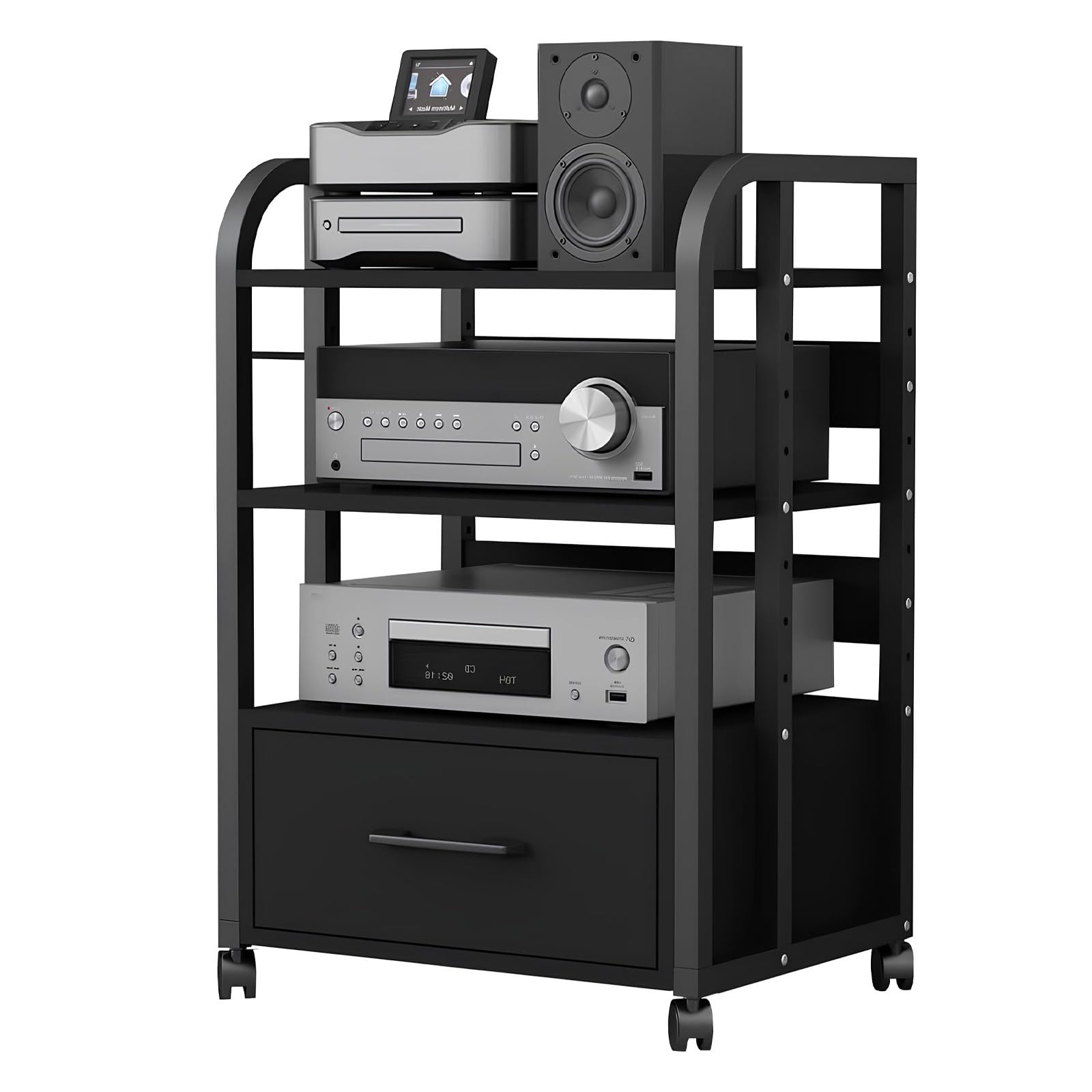 Support multimédia AV moderne pour tourne-disque et consoles de jeux de salon