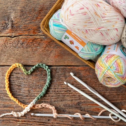 Image of 2 Pack Wool Blend Yarn, 2x3.5oz / 285yds, #3 DK, 20% Wool 80% Acrylic, Variegated, Single-Ply Soft Crochet & Knitting Wool Yarn for Sweaters, Scarves, Hats (Blushing Ivory)