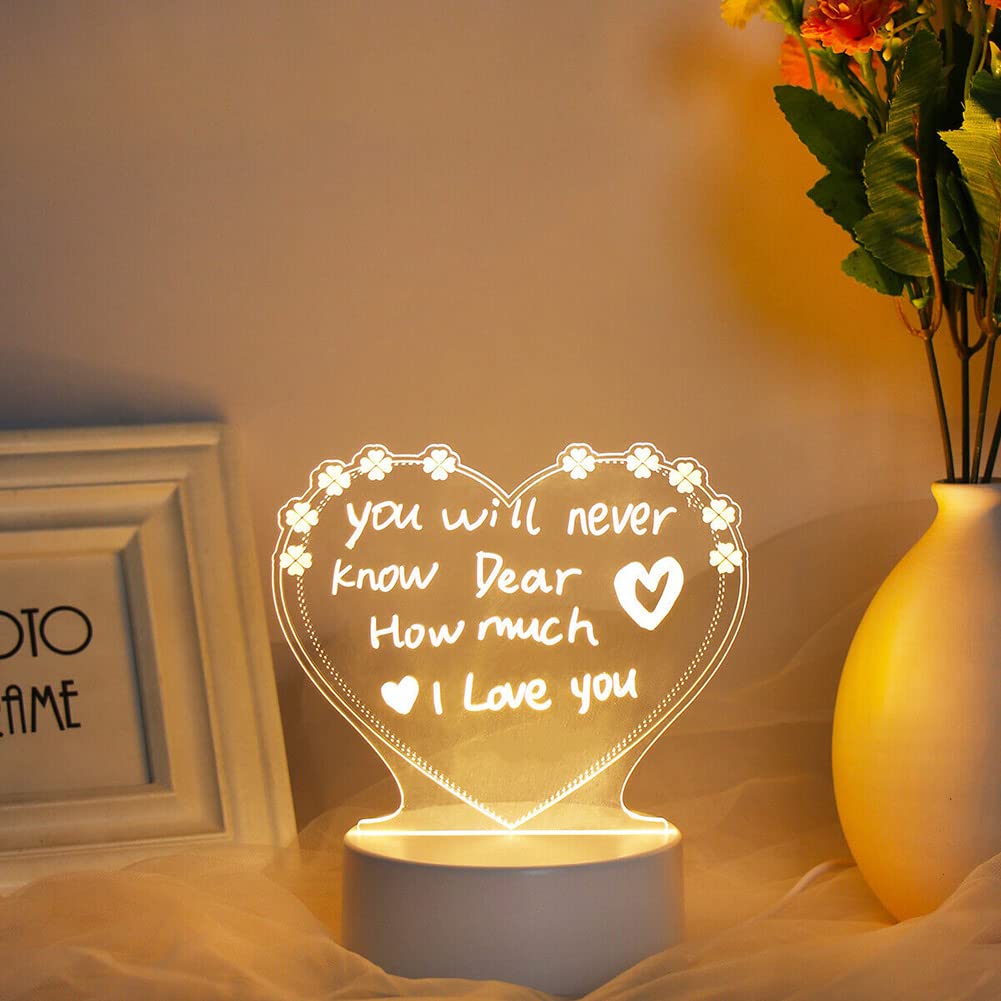 Note Board Creative Led Night Light USB Message Board Holiday Light with Pen Gift for Children Girlfriend Decoration,Childrens Night Light Writing Lamp