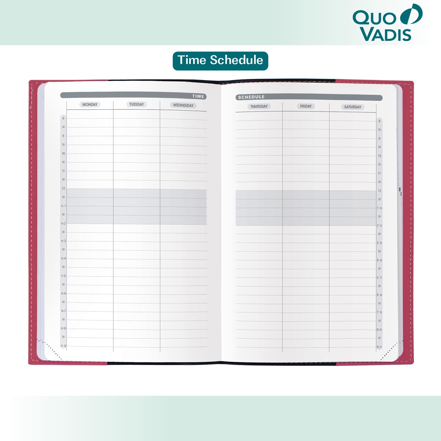 Agenda settimanale 2026-2027 "Scholar Academic" 12 mesi, di Quo Vadis, da agosto a luglio, 16 x 24 cm, copertina in finta pelle scamosciata liscia color cioccolato Texas, per insegnanti, studenti