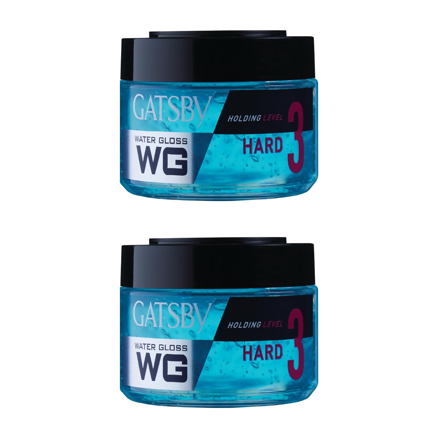 Gatsby Japan Water Gloss - Hard, 300gm each Pack of 2 | Wet Look Hair Gel, Shine Effect, Long Lasting Hold, Non Sticky, Easy Wash Off, Holding Level 3