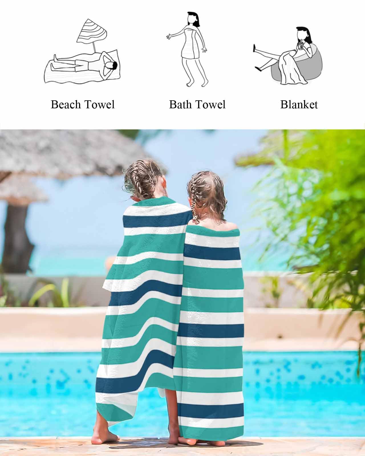 タオル Supreme week18 Boat Towel Multi BLUE Amazon.com: Unoopler Blue Stripe Beach Towel Quick Dry