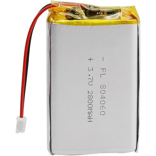 Lithium Polymer Battery 3.7V 2800mAh 804060 Lipo Rechargeable Battery with PH2.0mm JST Connector for Speaker and Wireless Device
