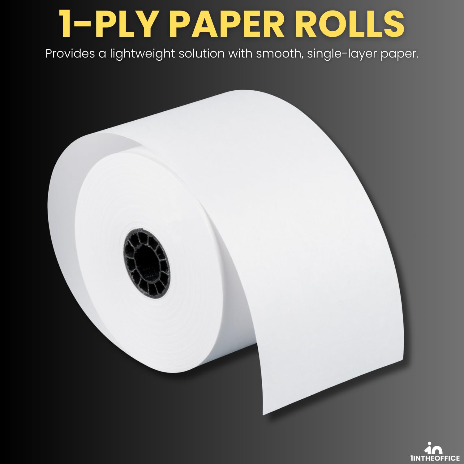 1InTheOffice - Rollos de calculadora, 2 1/4 Pulgadas x 130 pies, 1 Capa, 12 Unidades