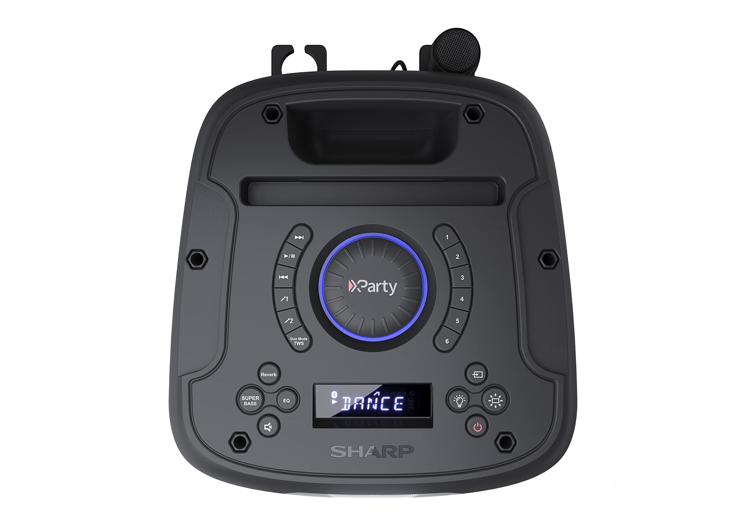 Sharp PS-949 Altoparlante per feste, 12 ore di riproduzione con batteria integrata, LED lampeggiante, streaming di musica wireless Bluetooth ed effetto super bass. | 200 W