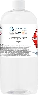 Lab Alley Ethanol 190 Proof (95%) Organic/Vegan Sugar Cane Alcohol, FCC Food Grade, 1 Liter