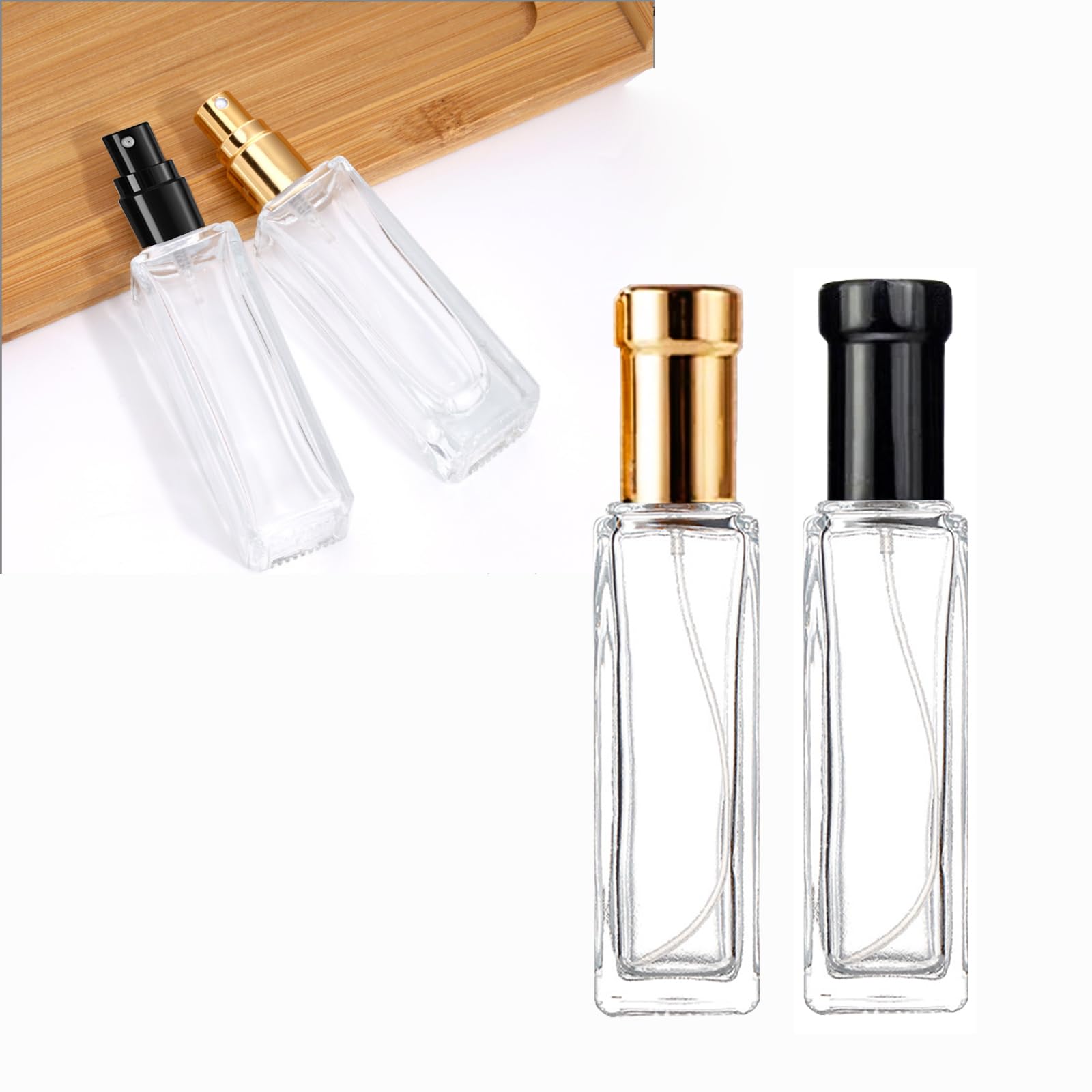 Butelka z rozpylaczem do perfum 30 ml, 6 szt., mini przenośna szklana butelka z rozpylaczem, mała butelka z rozpylaczem z drobną mgłą, szklana butelka z rozpylaczem do wielokrotnego napełniania