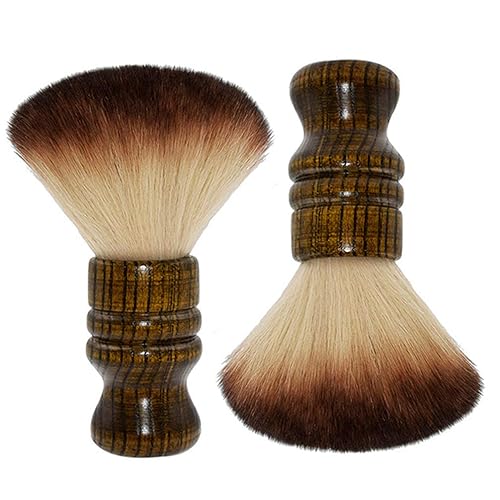 Cepillo profesional para el cuello de la peluquería de 2 piezas con mango de madera, cepillo de barrido de pelo y kits de corte