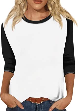 Camiseta De Manga Larga Holgada Para Mujer – Corte Túnica, Cuello Redondo, Tela Suave Y Cómoda Para Uso Diario