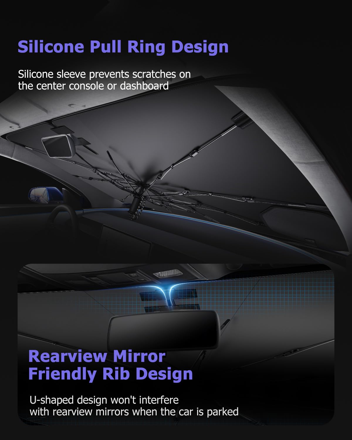 LUWU [Amélioré] Pare-Soleil Voiture Compatible avec Renault Austral E-Tech 2023-2025 2026 Parasol de Pare-Brise Avant en Forme de Parapluie avec Protection UV & Anti-Chaleur Accessoires Austral
