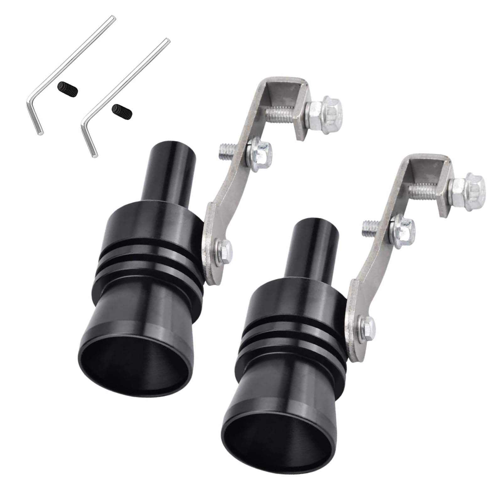 2 PCS Car Turbine Sound Whistle Simulator, 4" x 0.9" Blow Valve Tip Sound Emulator Exhaust Pipe Sounder, Tail Whistle Turbine Whistle Roarer, Universal Accessories for Most Cars (Black #M)
