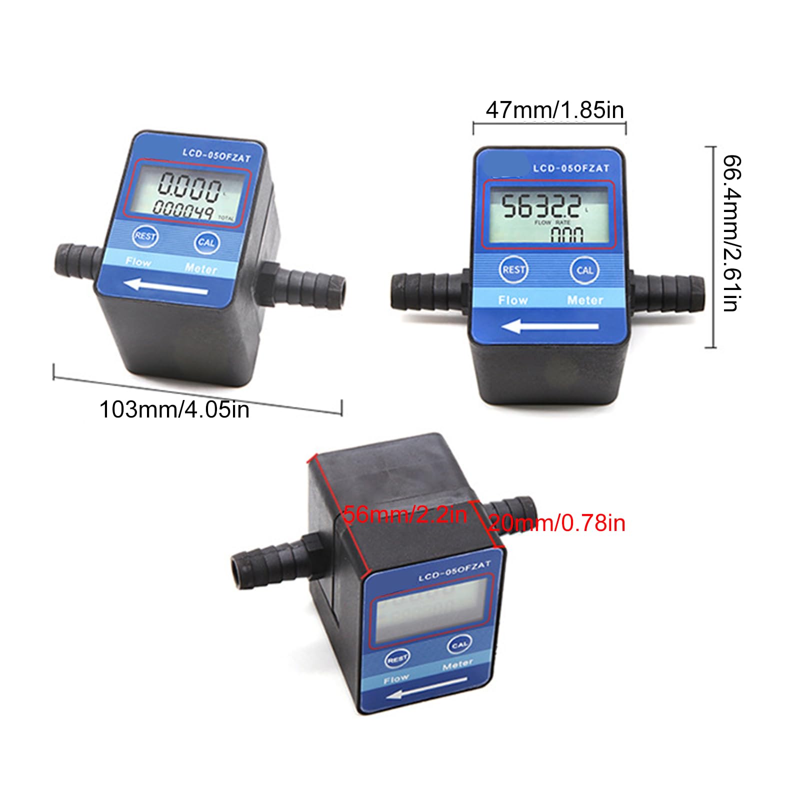 Compteur de débitmètre 30-1 200 l/h, capteurs à Effet DN10, Instrument de Mesure de débitmètre Eau-Huile