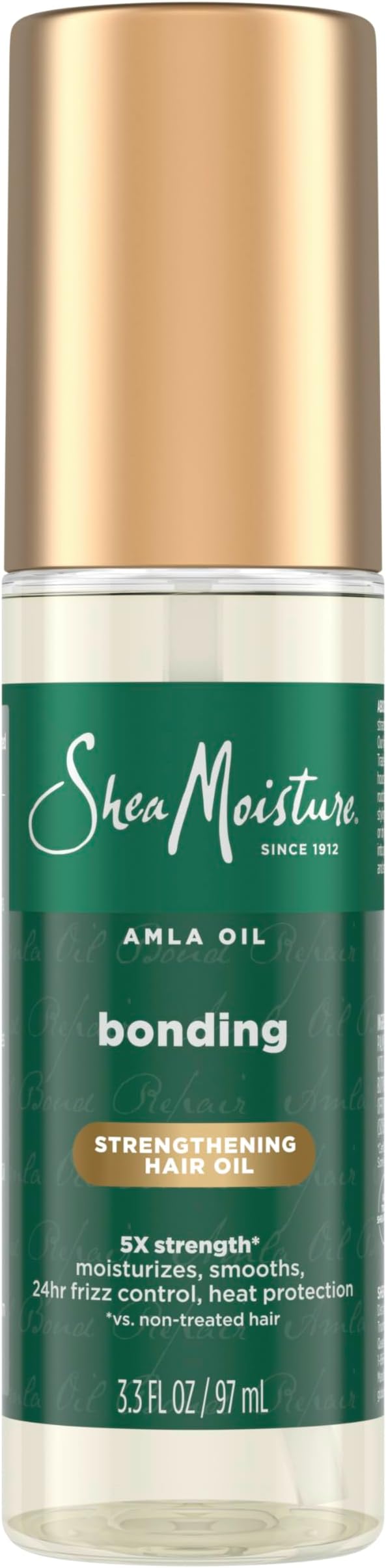 Bonding Oil Amla Oil To Protect, Strengthen And Smooth Hair With Amla Oil And Fair-Trade Shea Butter With 5X Strength And 24-Hour Frizz & Humidity Control 3.3 Fl Oz