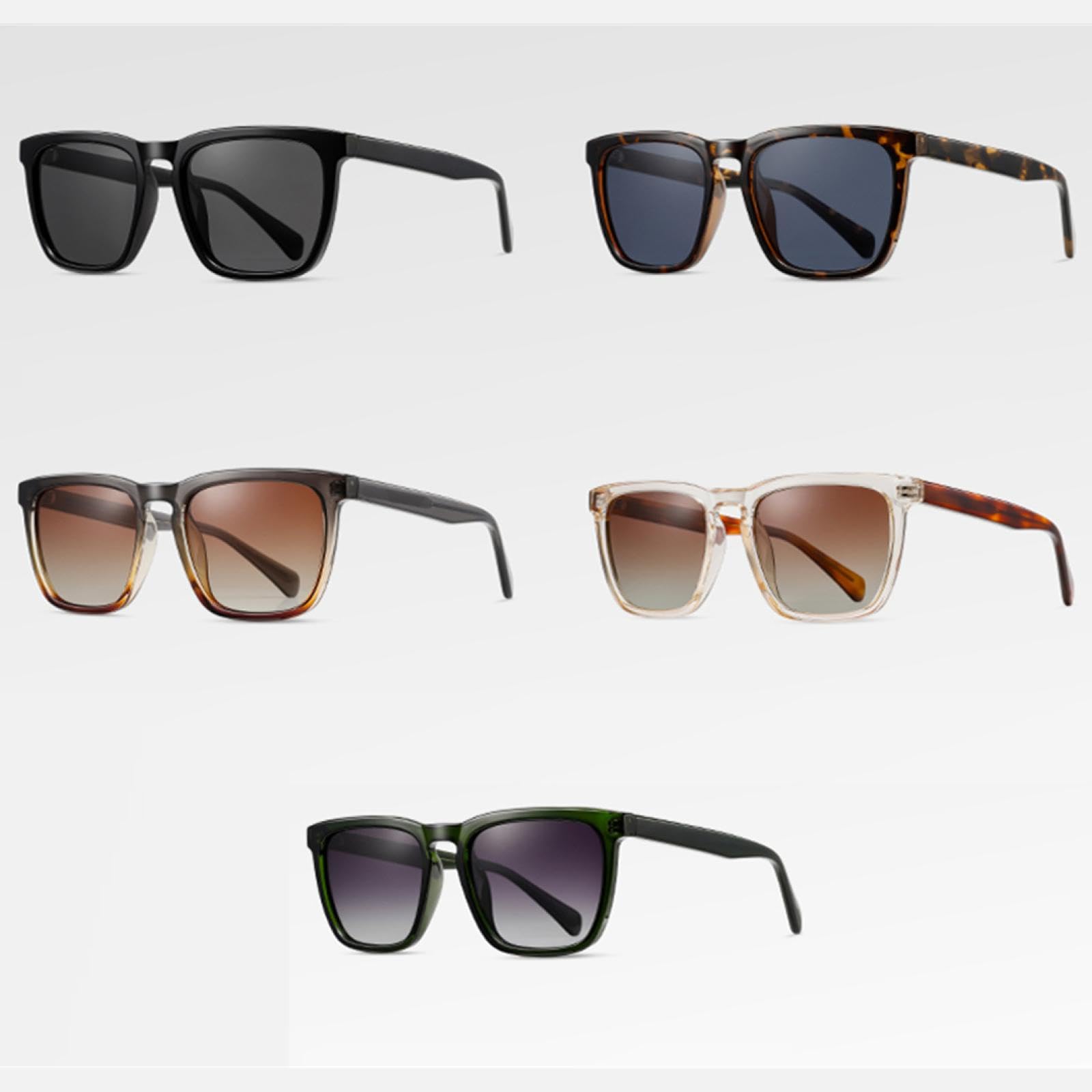 Occhiali da sole da uomo, occhiali da sole polarizzati in acetato con montatura grande, per donna, stile alla moda, per esterni, blu