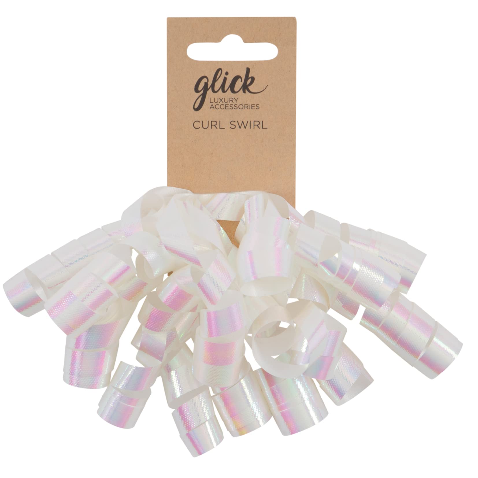 Glick Luxury Curl Swirl Bow White, for Gift Wrapping and Arts & Crafts, White