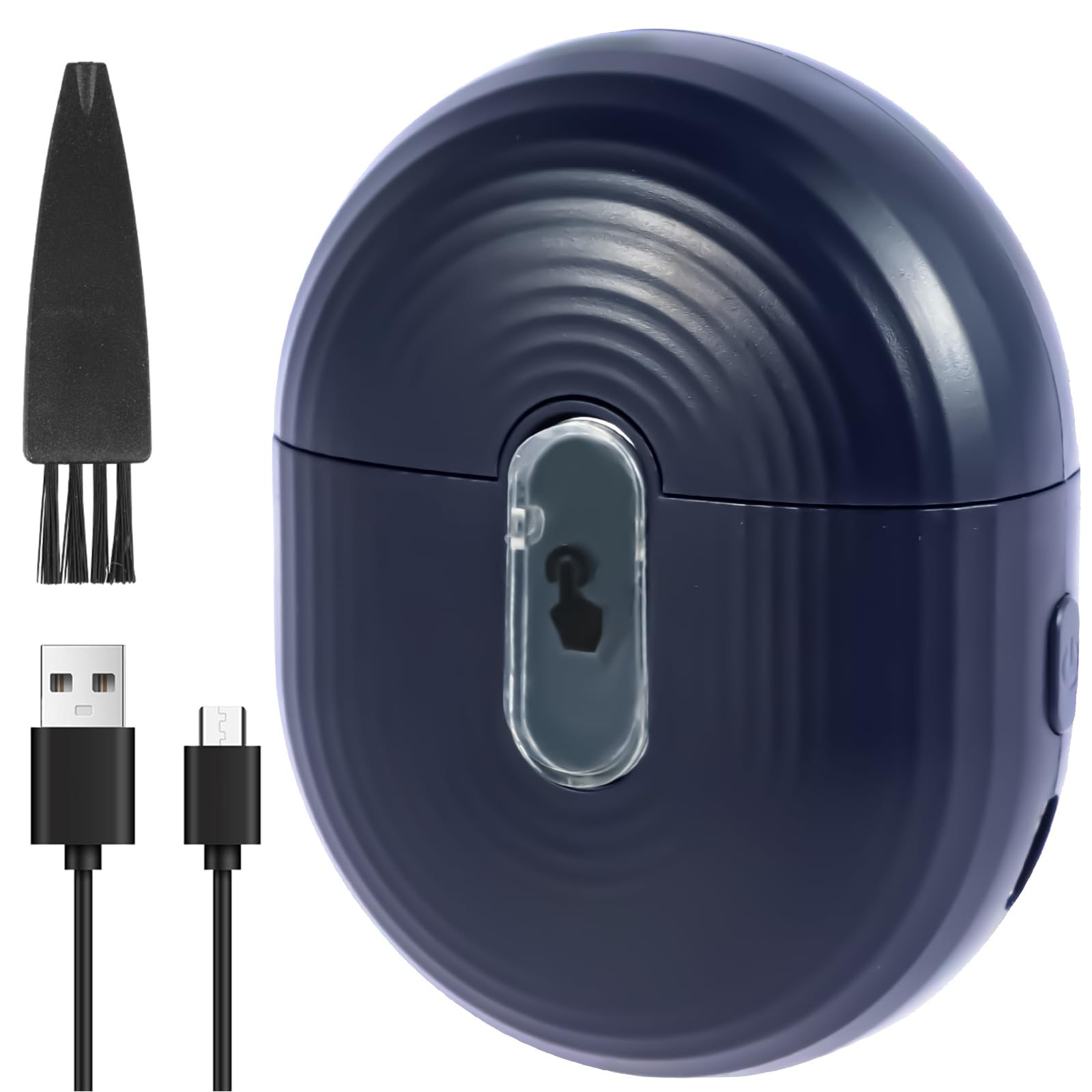 Cortaúñas eléctrico de seguridad con luz y 2 velocidades, portátil, recargable, con almacenamiento de restos de uñas, para bebés, adultos, niños, personas mayores (azul)