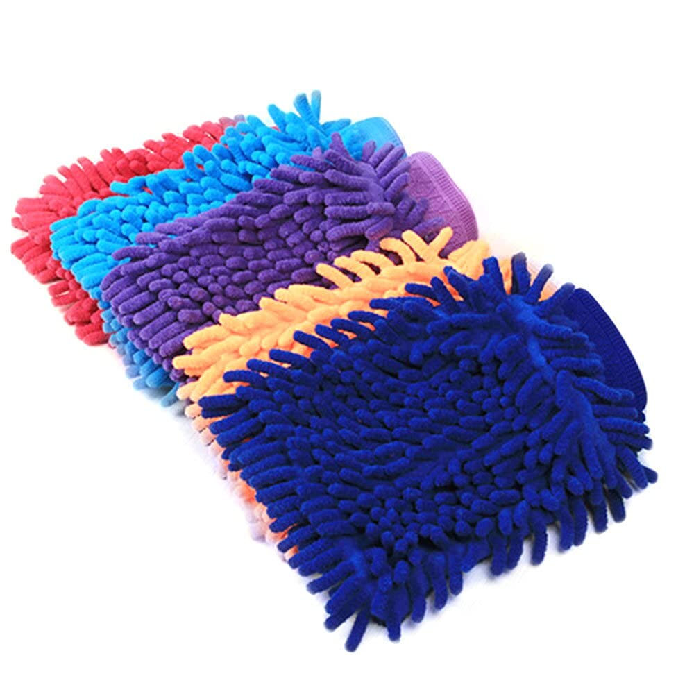 Manopla de lavado de autos, guante de lavado de coche, 1 unidad de guantes de lavado de coche de microfibra de chenilla, guantes de limpieza de coche, guante de lavado de coche (color: E