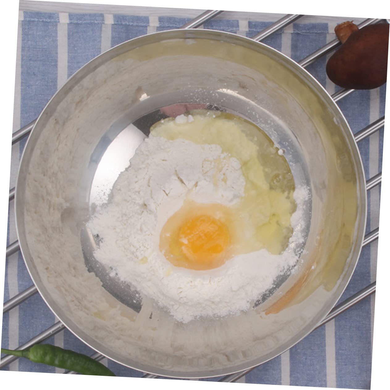 2 cuencos de metal para mezclar, cuencos de sopa de acero inoxidable, recipiente para batir huevos, recipientes para frutas, recipiente para alimentos, cuencos para mezclar de acero inoxidable, reci