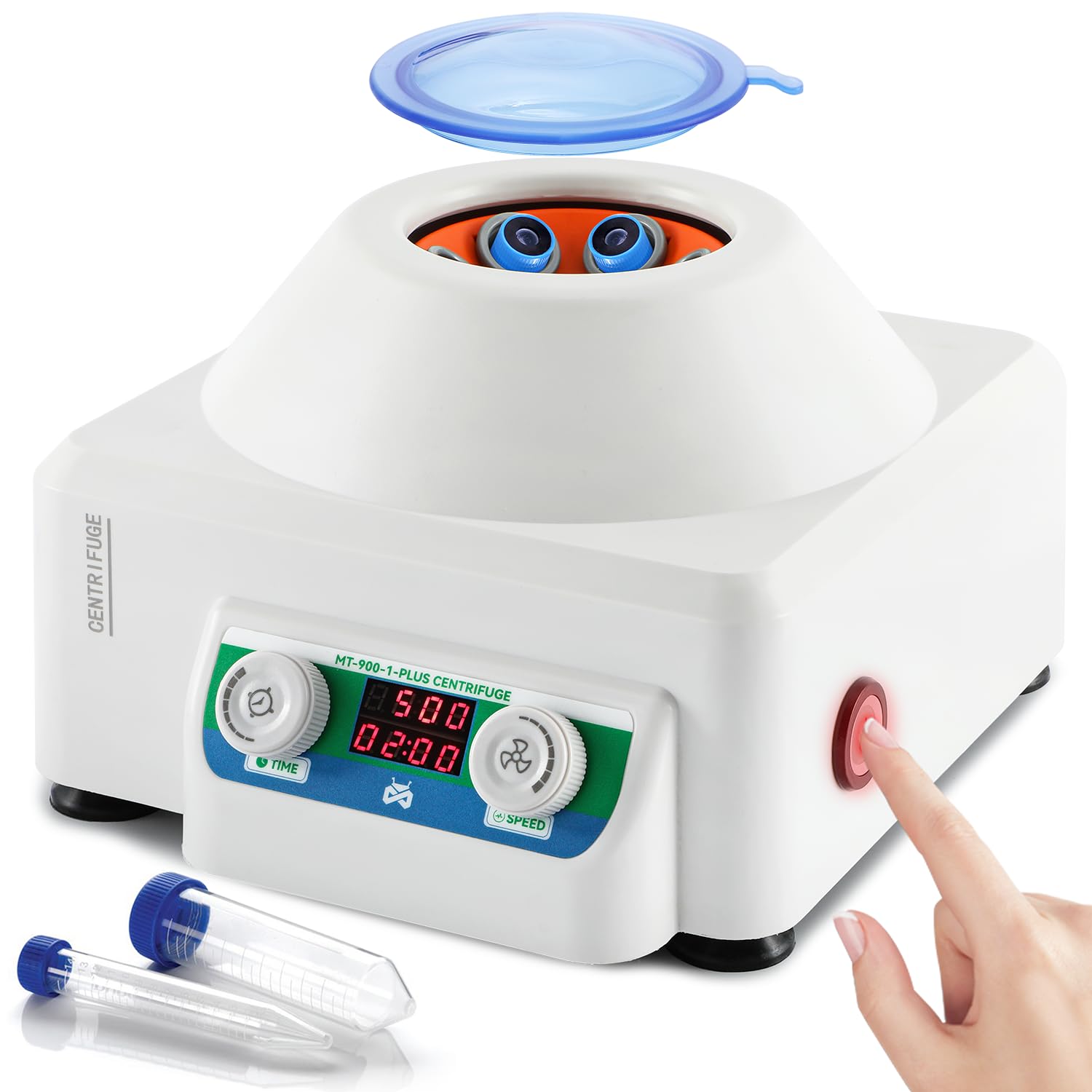 Mxmoonant Centrifuga da Laboratorio, 4000rpm, 6x15ml, 1685xg, 60min Timer, 1.7kg, 230x258x172mm, Adatta per Provette da 15ml/10ml/5ml, per Separazione di Campioni, Analisi Qualitativa(Spina UE)
