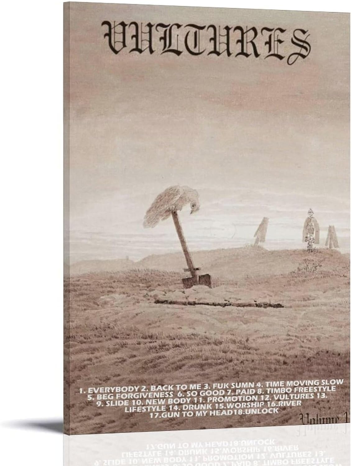 Kanye West Poster Vultures Canvas Poster Yeezus Kanye Poster Graduation Album Cover YE Poster FRAMED and UNFRAMED Poster (STYLE B, 12 X 18 FRAMED)