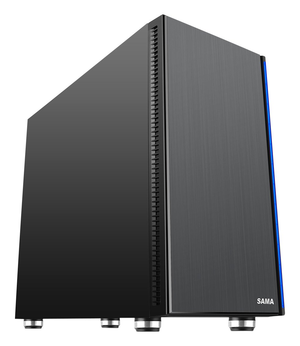 Sama Black Fish Silent Case with 2 x 12cm Front & 1 x 12cm Rear Silent Fans - Black