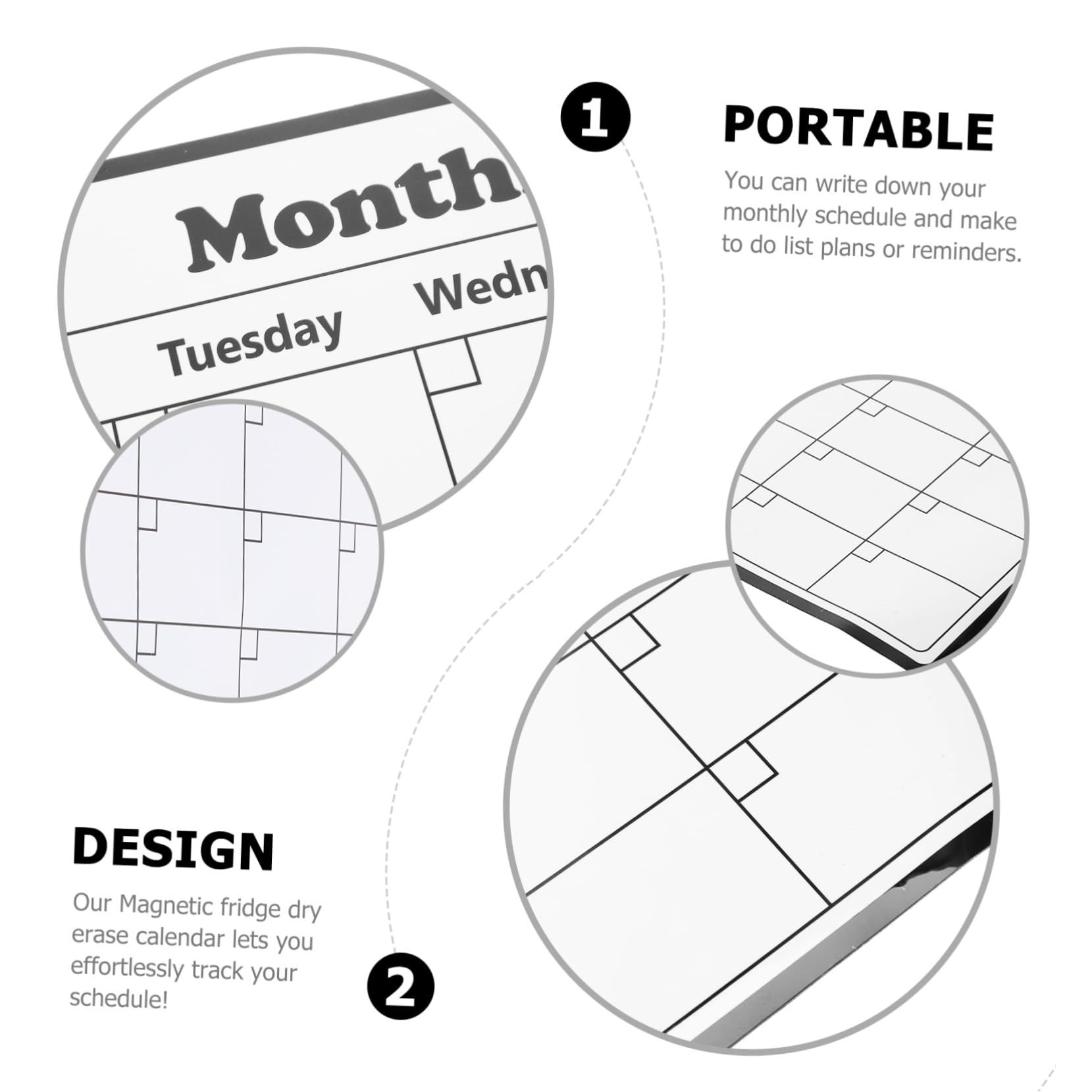 NUOBESTY 3stücke Abwischbares Kühlschrank-planungstool Magnetischer Kalender Mit Monatlicher Übersicht Für Wöchentliche Routinen Notizen Und Erinnerungen Design Für Familie Und