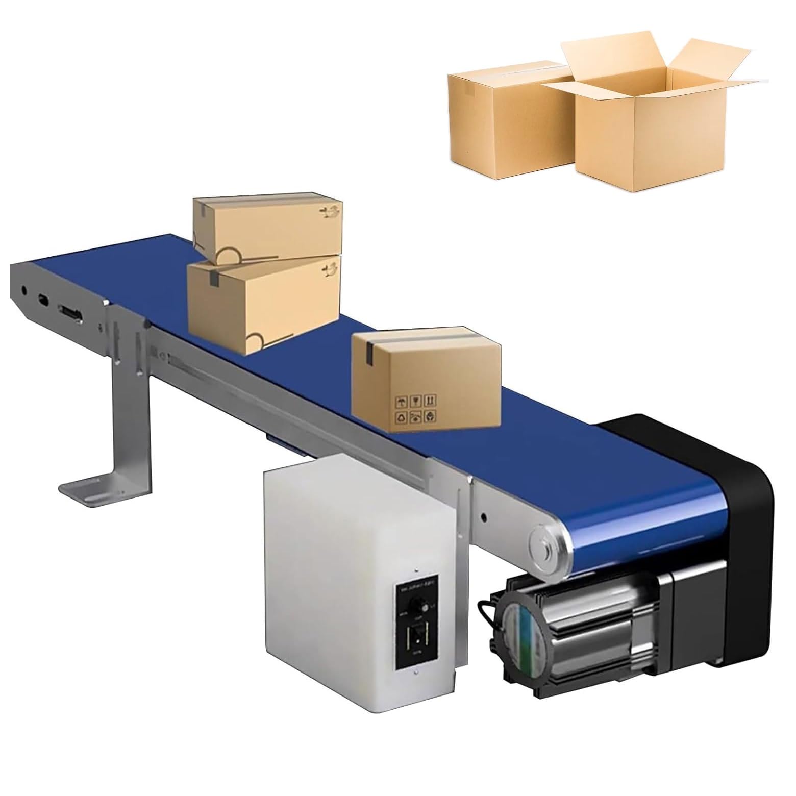 Automatischer kleiner Desktop-Förderband, 16 cm Höhe, elektrischer Fließband-Förderband mit einstellbarer Geschwindigkeit für C-Transport, Industrieverpackungen und Psing-Lösungen.