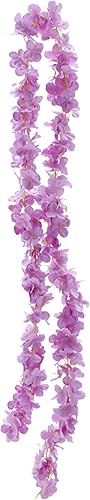 Simply Elegant - Guirnalda de plumeria artificial de 80 pulgadas (lavanda) larga para decoración floral para colgar con flores de tela de 2