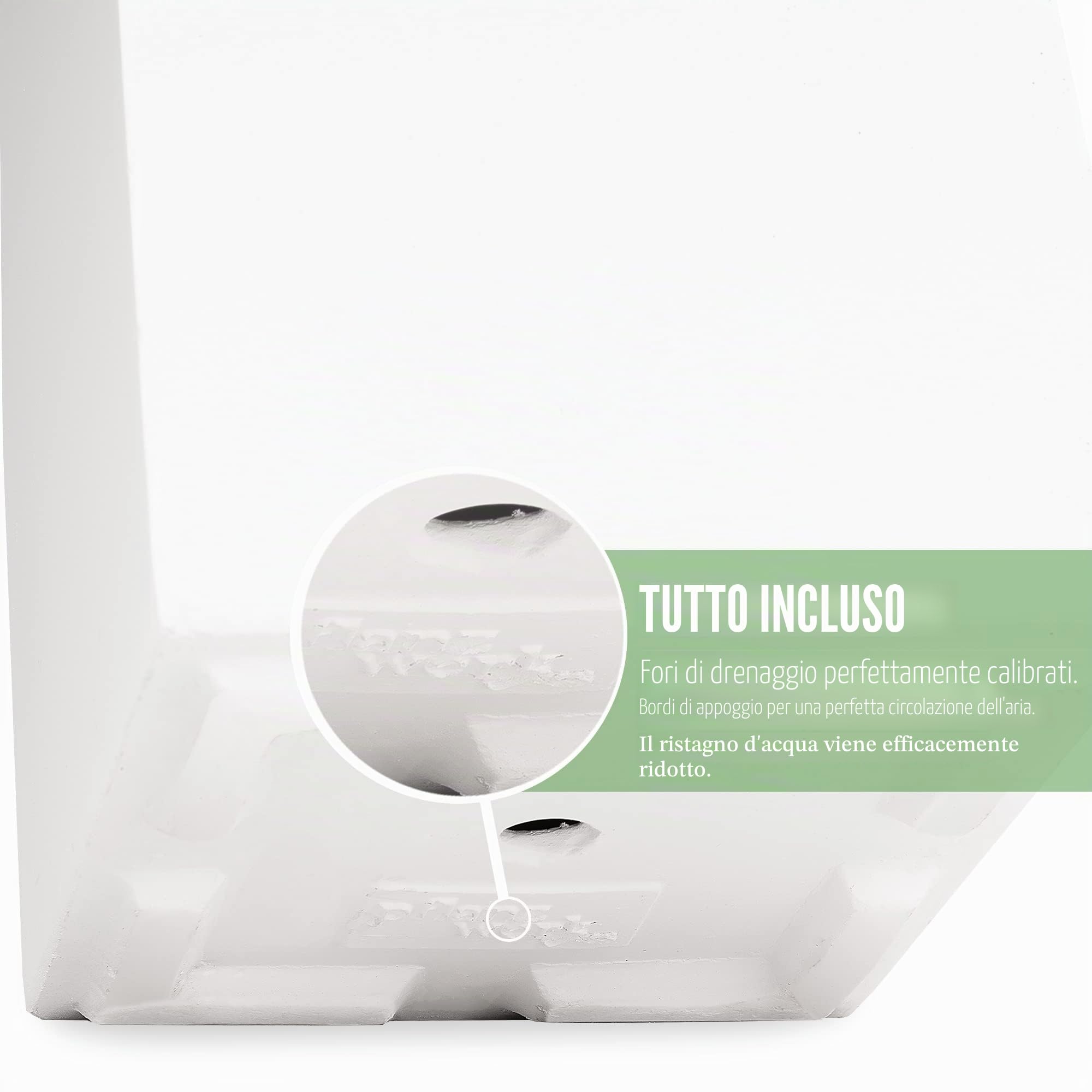 Pflanzwerk® Fioriera Vaso da Fiori Conic 70x33x33cm Bianco *Resistente al Gelo* *Europea di qualità* *Protezione UV*