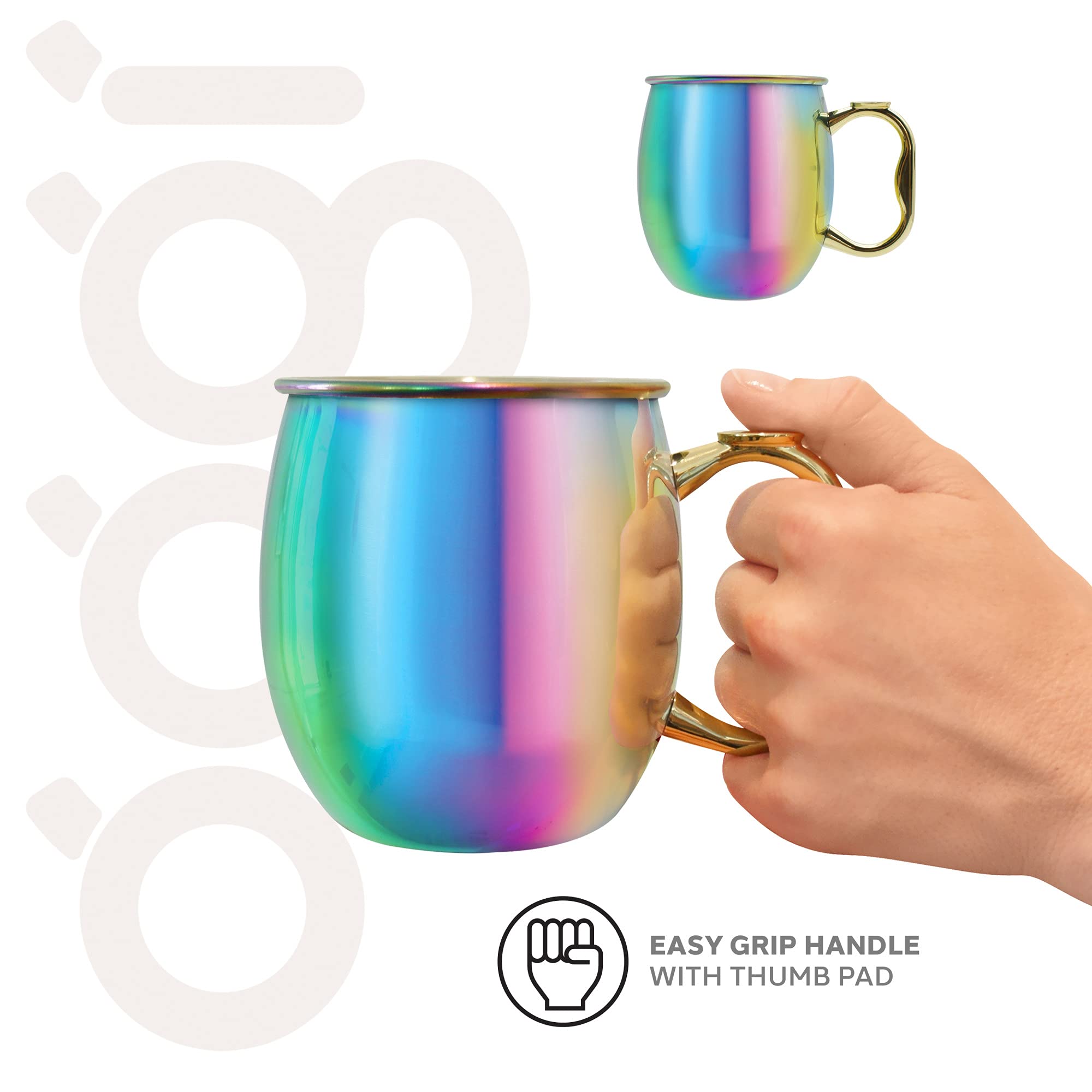 Amazon.com: Oggi Stainless Steel Moscow Mule Mug - 20 oz, Rainbow