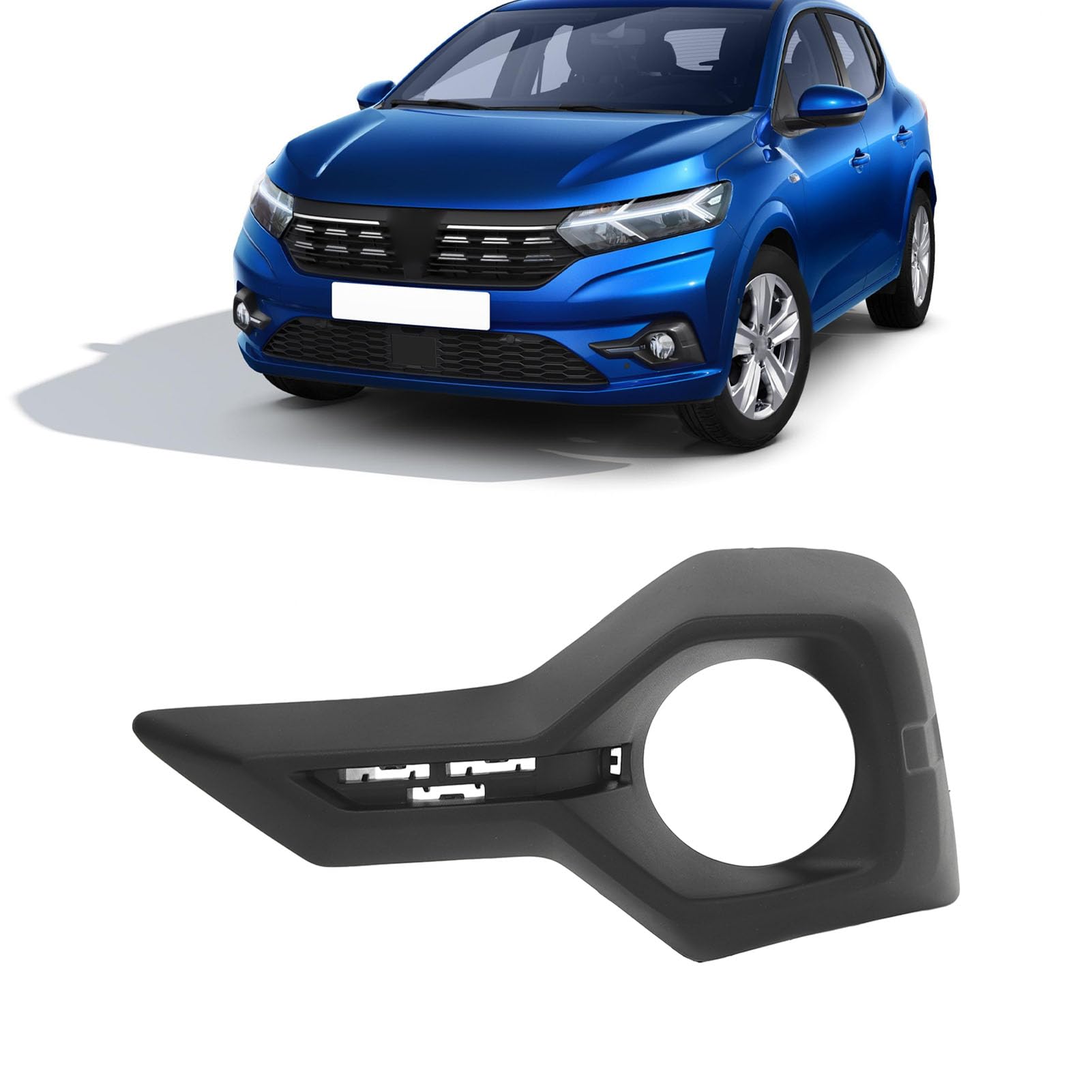 Akozon Copertura Fendinebbia Anteriore, Sostituzione Griglie Copertura Fendinebbia Paraurti Anteriore per Dacia Sandero MK3 2021+, Cornice Cornice Fendinebbia (Sinistra 261A39803R)