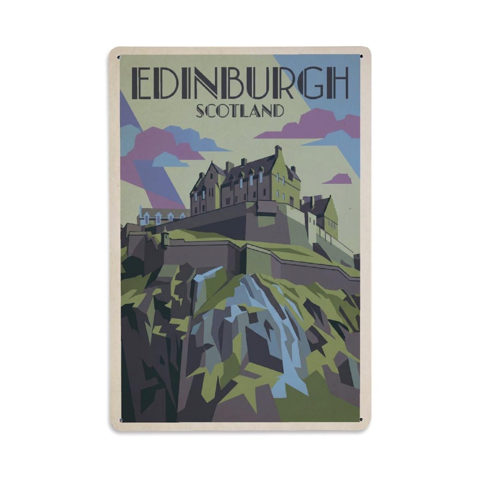 Travel Retro England Edinburgh Metal Tin Sign