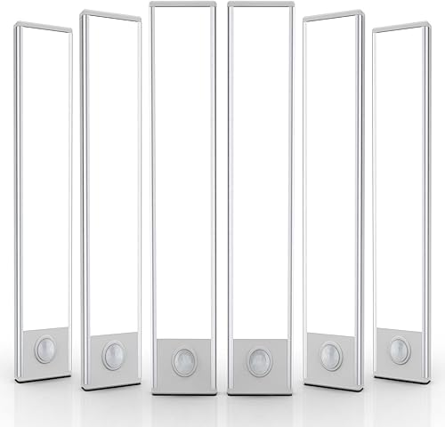 Vista 41 de Paquete de 6 luces inalámbricas para debajo del gabinete, 32 luces LED recargables con sensor de movimiento para interiores, luces magnéticas Luz