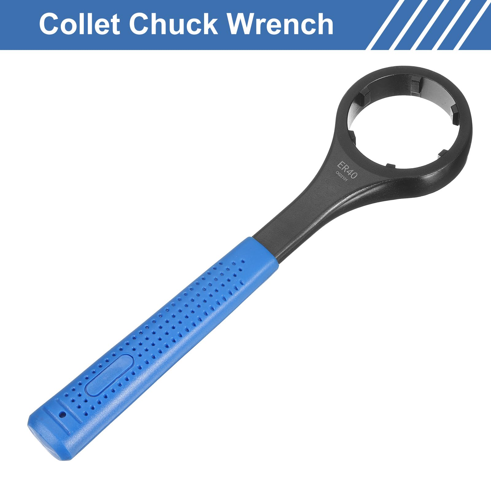 uxcell ER40UM O-Type Collet Chuck Wrench Spanner 40CrV Integral Type Nut Spanner with Non-Slip Handle for Clamping Nut Milling Machine Lathe Chuck Holder Tools - Image 3