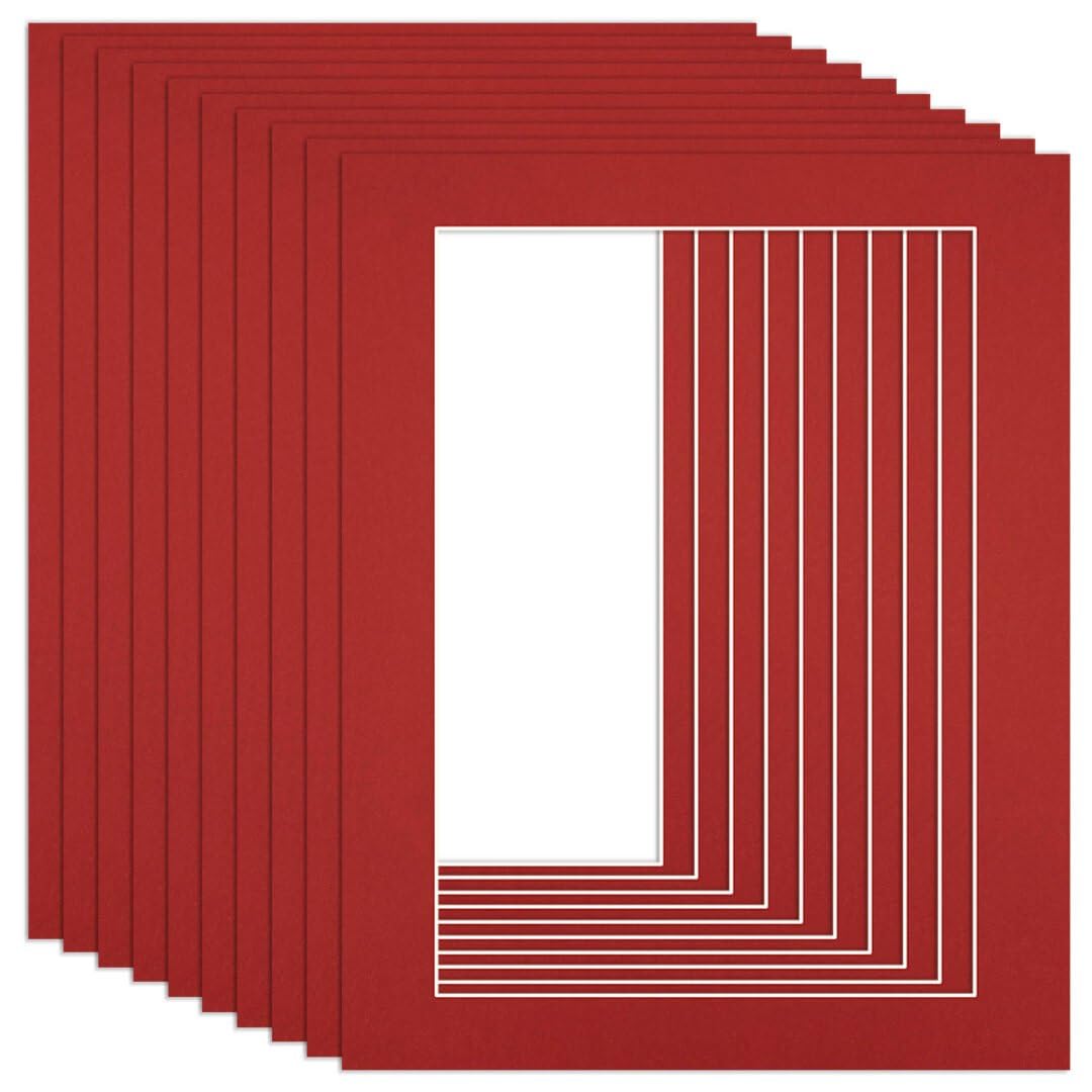 Procut Global 20x16" Crimson Picture Mounts to Fit A3 Aperture - Precision Cut Cardboard Photo Mount - Ideal for Frames, Prints, Artwork & Certificates - Sizes & Colours Available - 10 Pack — image 1