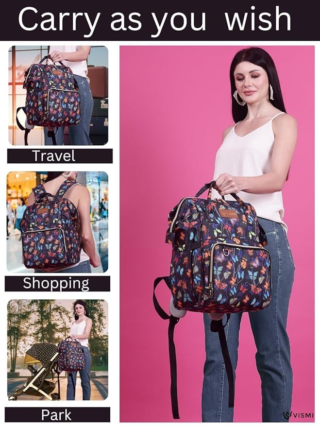Image of VISMIINTREND Diaper Bag Combo for Mother for Travel | Includes Mini, Large Diaper Backpack |Baby Diaper Bag | Maternity Bag for Hospital | Nappy Bags for Mom | Gift for New Mom |Baby Shower Gift