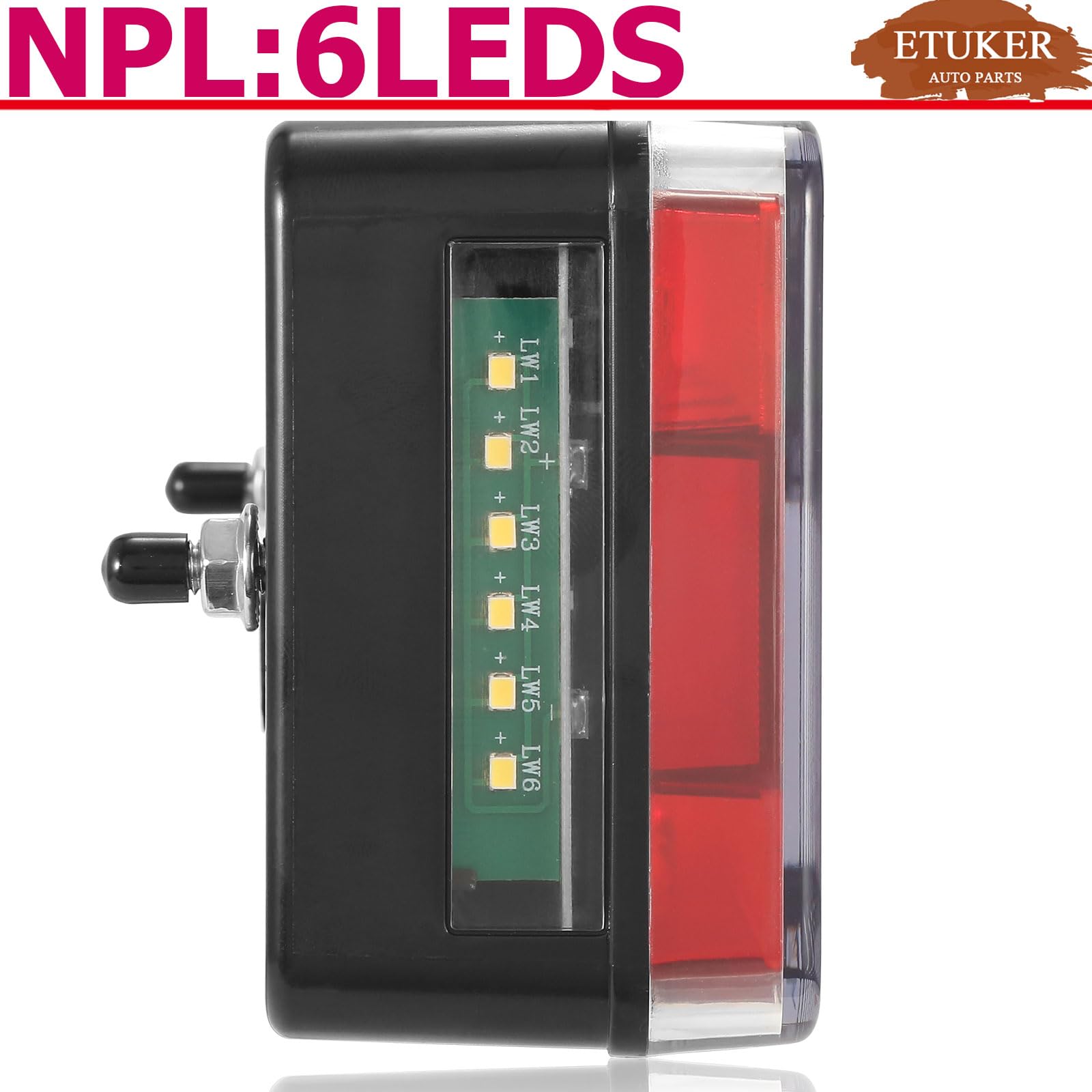 Pilotos Traseros Remolque 13pines LED 12/24V Homologados 7Funcione Luz Antiniebla/Piloto Marcha Atrás/Luces de Matrícula