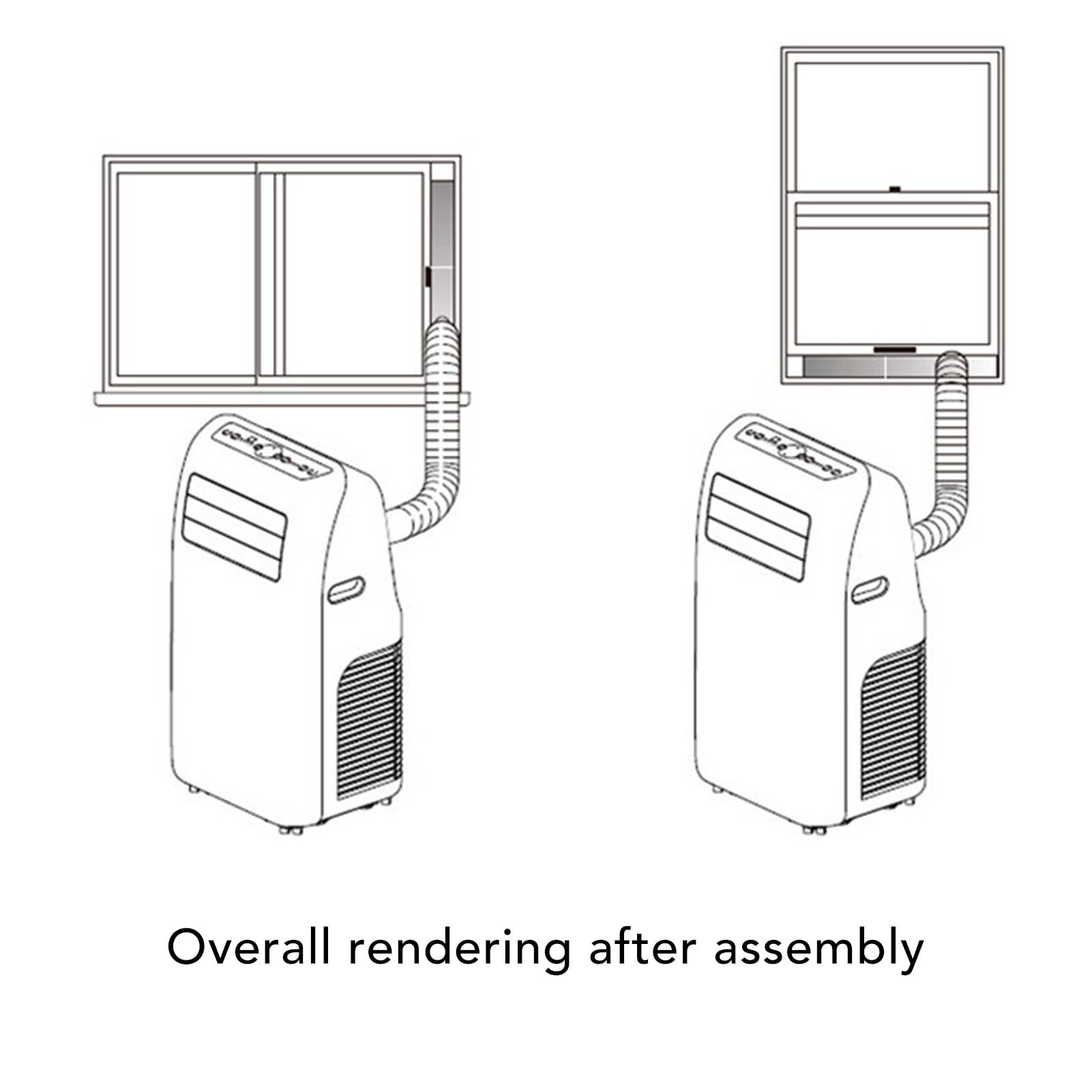 Kit de ventilación de aire acondicionado para ventana, kit portátil para aire acondicionado y ventana, apto para todos los sistemas de aire acondicionado con manguera de escape de 5,1 pulgadas, aire