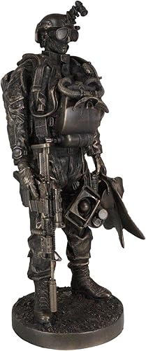 Miniatura 5 de Ebros Gift Gran sello militar de la Armada Anfibia, misión de ataque con aletas y engranajes de buceo, estatua de 12.75 pulgadas de alto de la