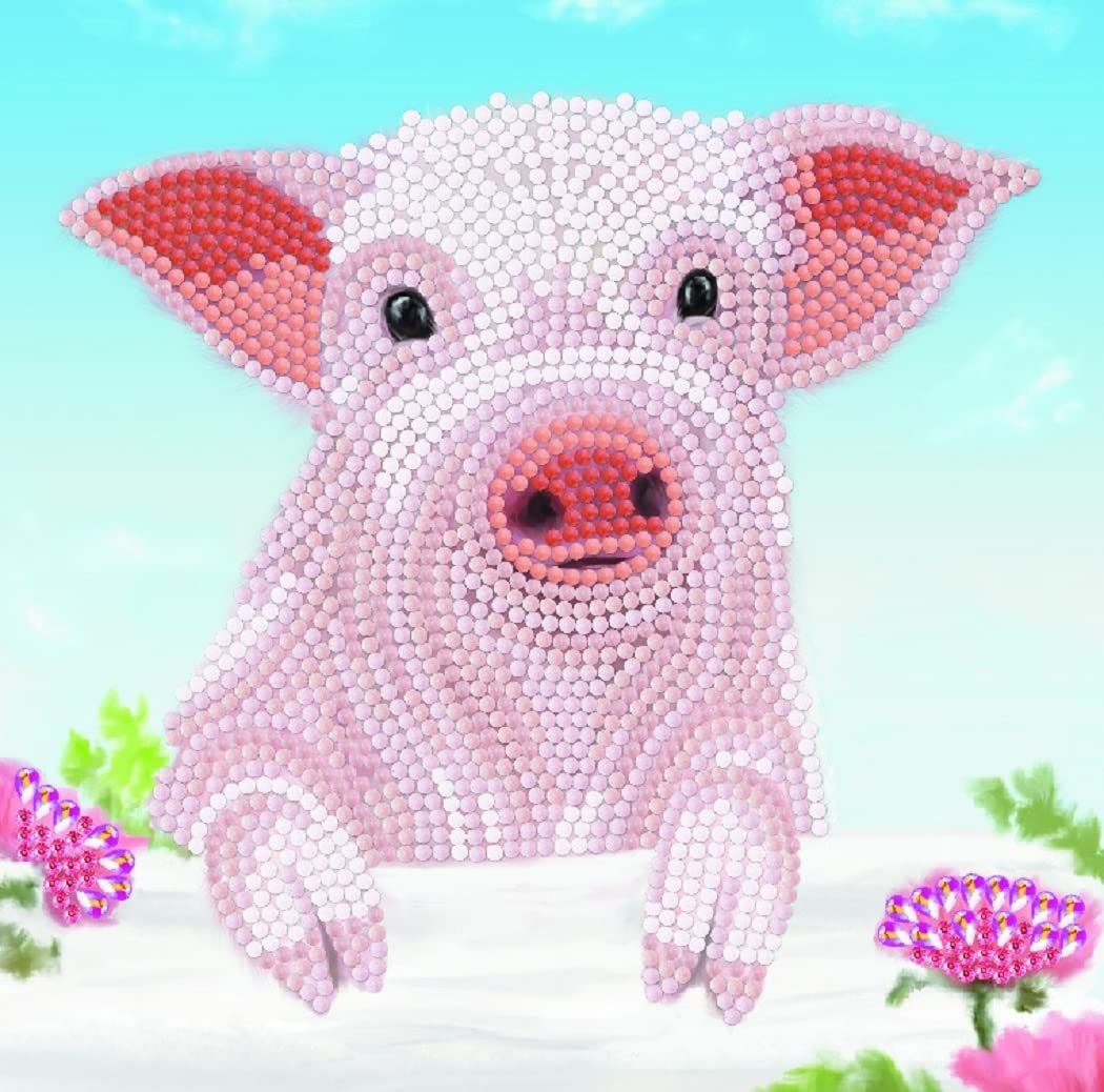 Craft Buddy Pig On The Fence - 18Cm X 18Cm - Spring 2022 Collection Stc Stores Diy Crystal Diamond Painting Birthday Greeting Card Kit (Pig On The Fence - 18Cm X 18Cm - Spring 2022 Collection)
